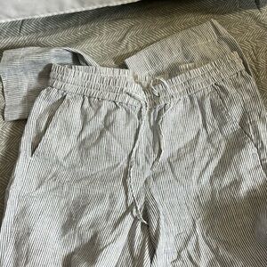 Talbots stripped linen pants